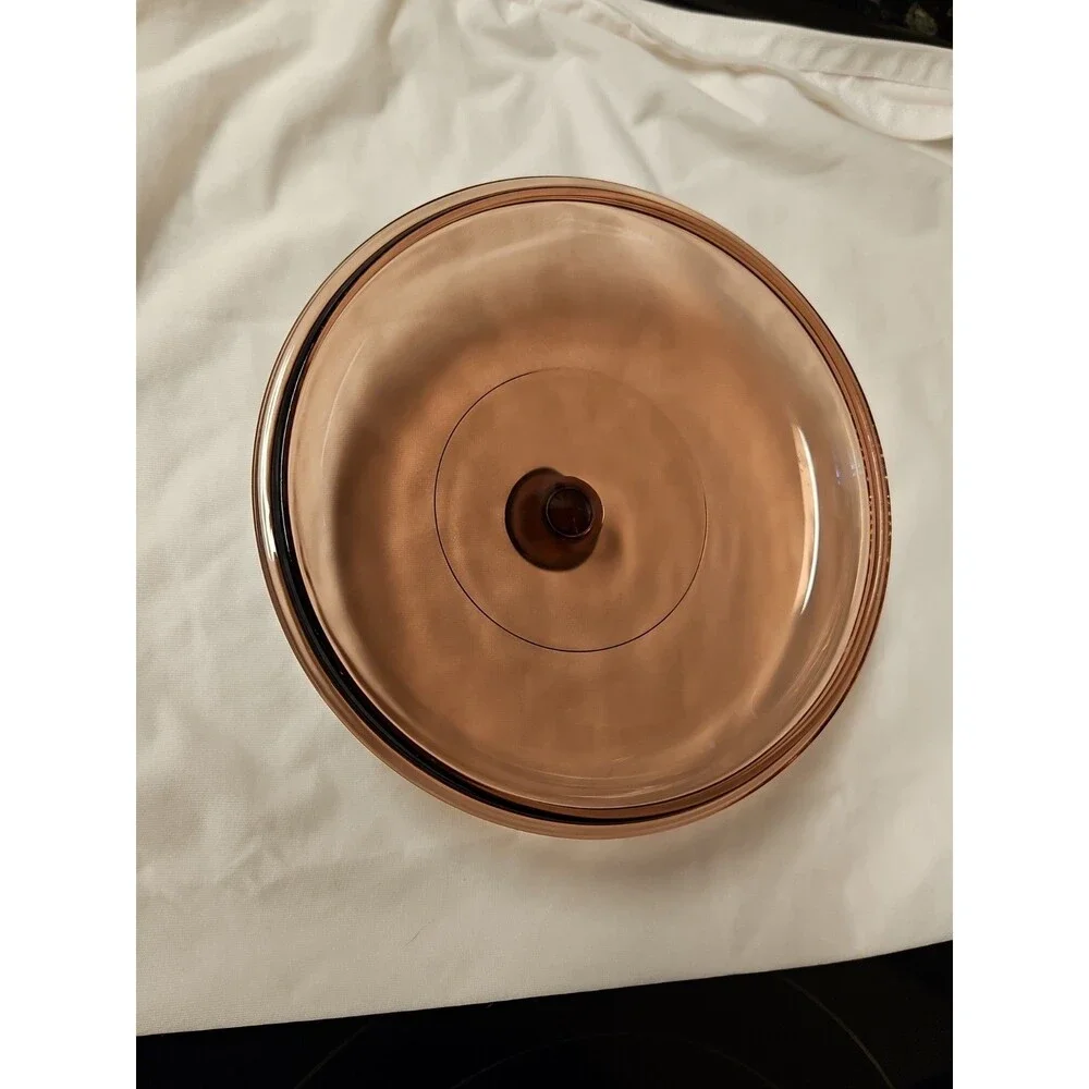 Vintage Corning Ware Visions Cranberry V-1.5-C Pyrex Glass Replacement Lid 8